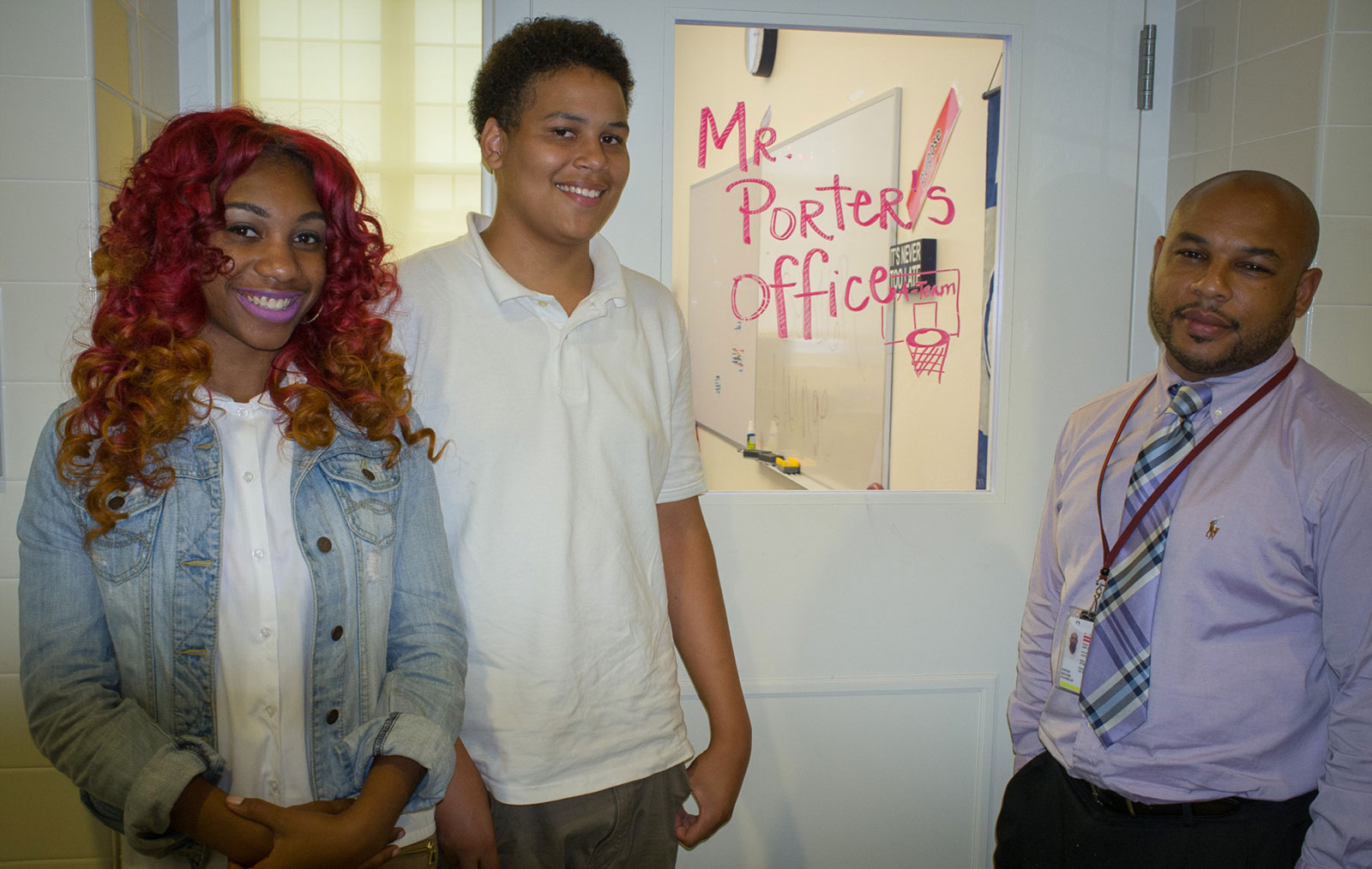 An amazing guidance counselor at Anacostia High with two of his students.