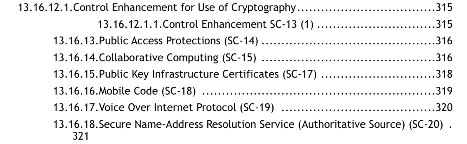 A sample of required security documentation for federal websites.