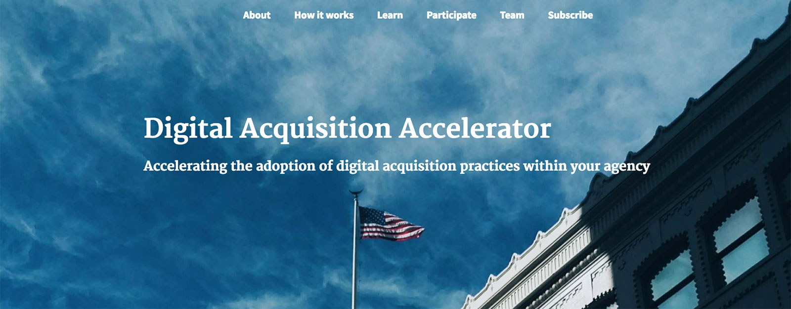 The Digital Acquisition Accelerator homepage