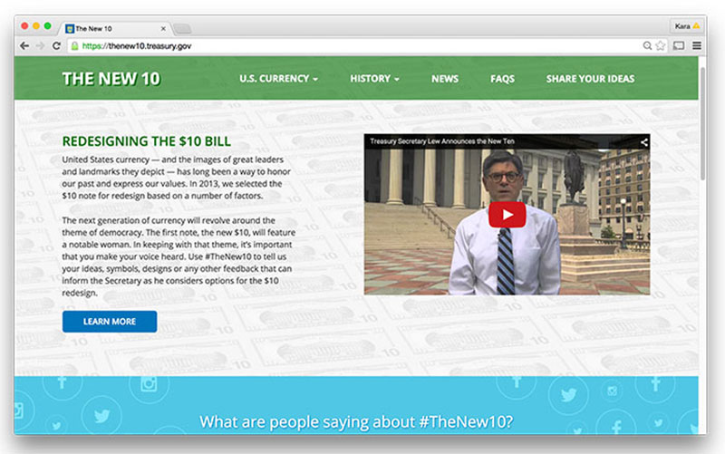 Treasury's The New 10 site