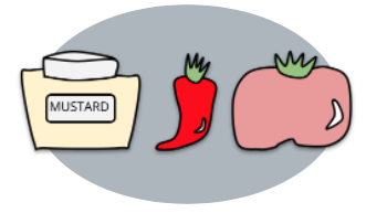 graphic of a mustard and peppers