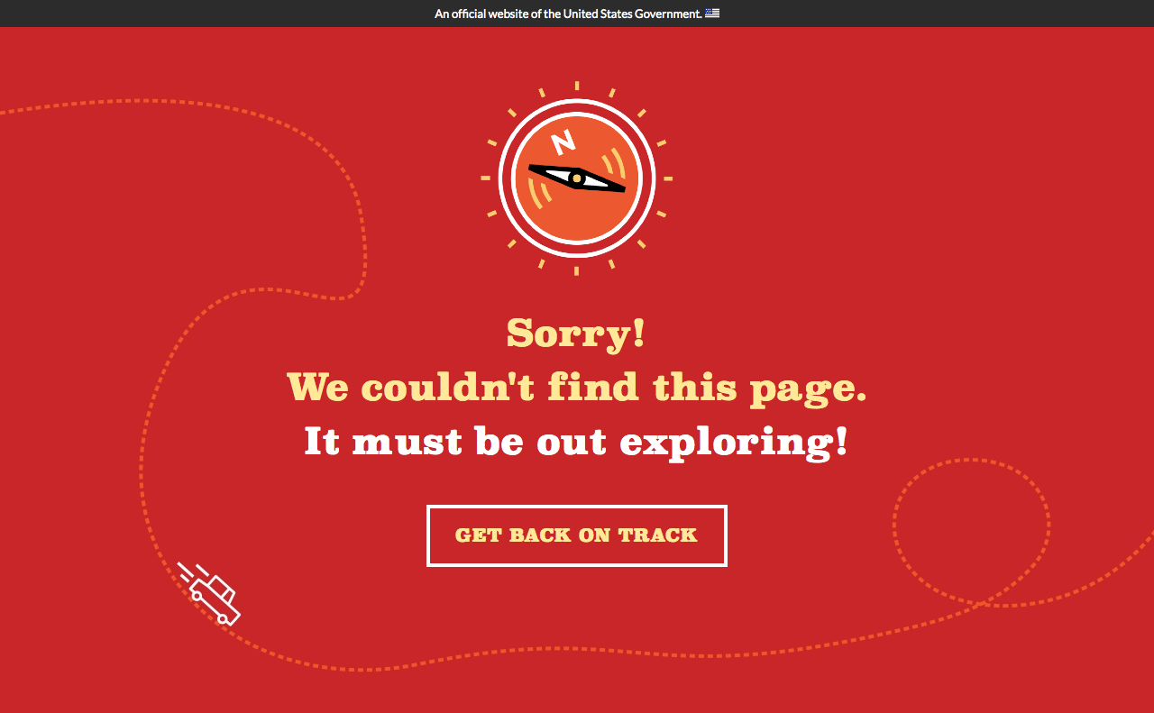The kid-friendly 404 page for everykidinapark.gov