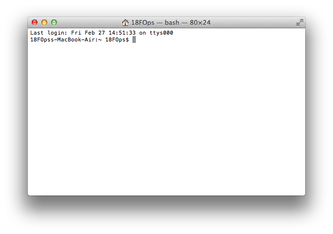 Screen shot of blank terminal window