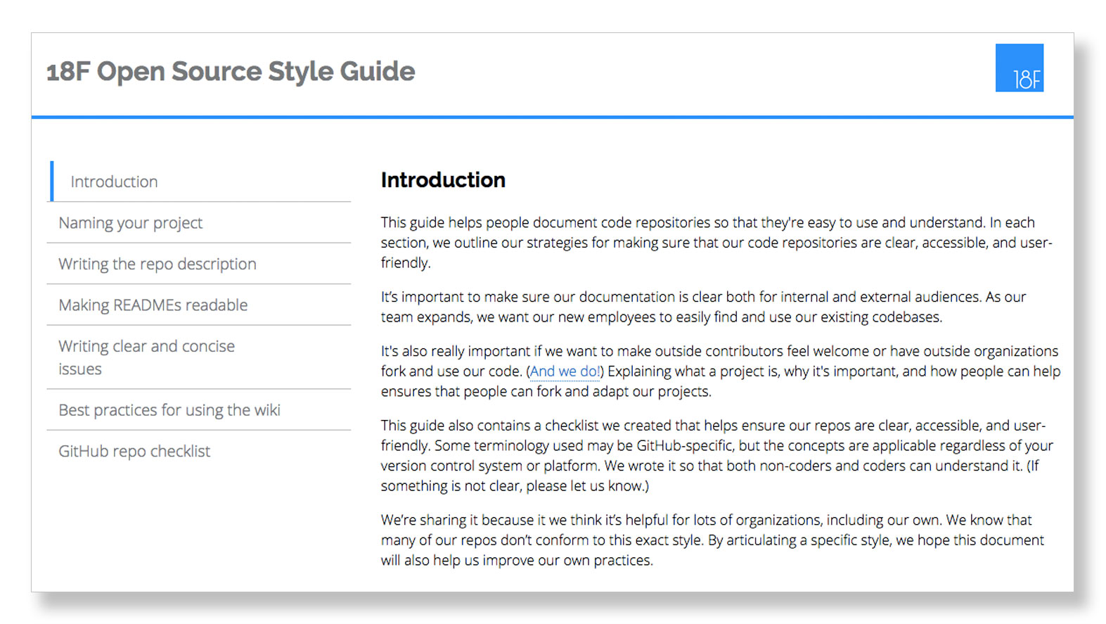 Screenshot of Open Source Guide