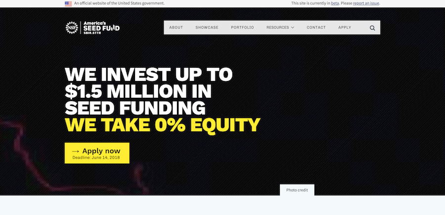 Screenshot of seedfund website